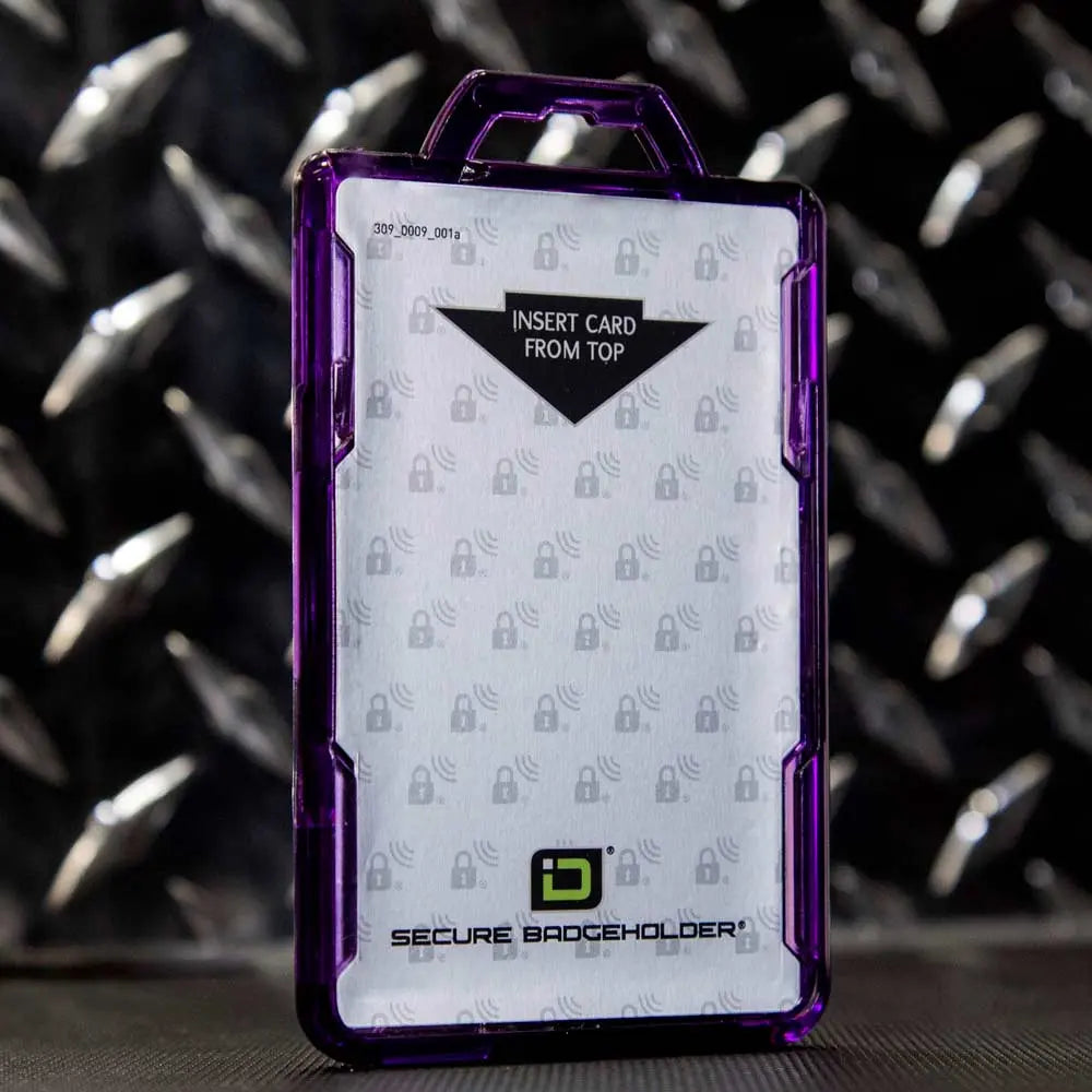 Secure Badge Holder Lite ™ Vertical 1 ID Card Holder ID Stronghold