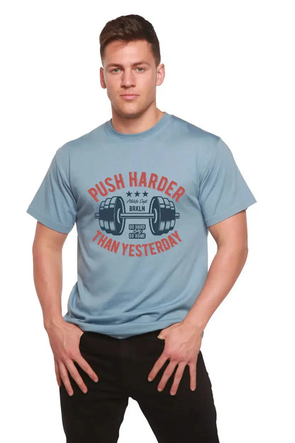 Push Harder Men's Bamboo Viscose/Organic Cotton Short Sleeve Graphic T-Shirt Spun Bamboo