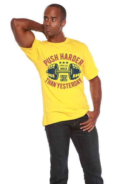 Push Harder Men's Bamboo Viscose/Organic Cotton Short Sleeve Graphic T-Shirt Spun Bamboo