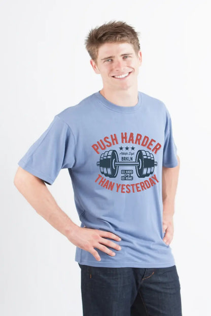 Push Harder Men's Bamboo Viscose/Organic Cotton Short Sleeve Graphic T-Shirt Spun Bamboo