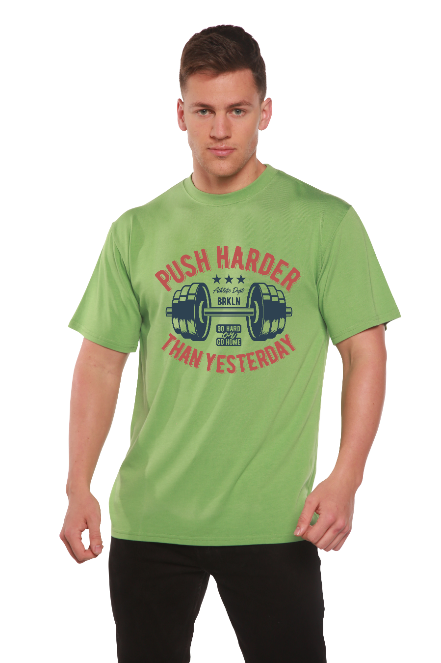 Push Harder Men's Bamboo Viscose/Organic Cotton Short Sleeve Graphic T-Shirt Spun Bamboo