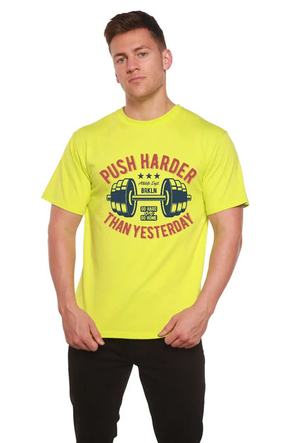 Push Harder Men's Bamboo Viscose/Organic Cotton Short Sleeve Graphic T-Shirt Spun Bamboo