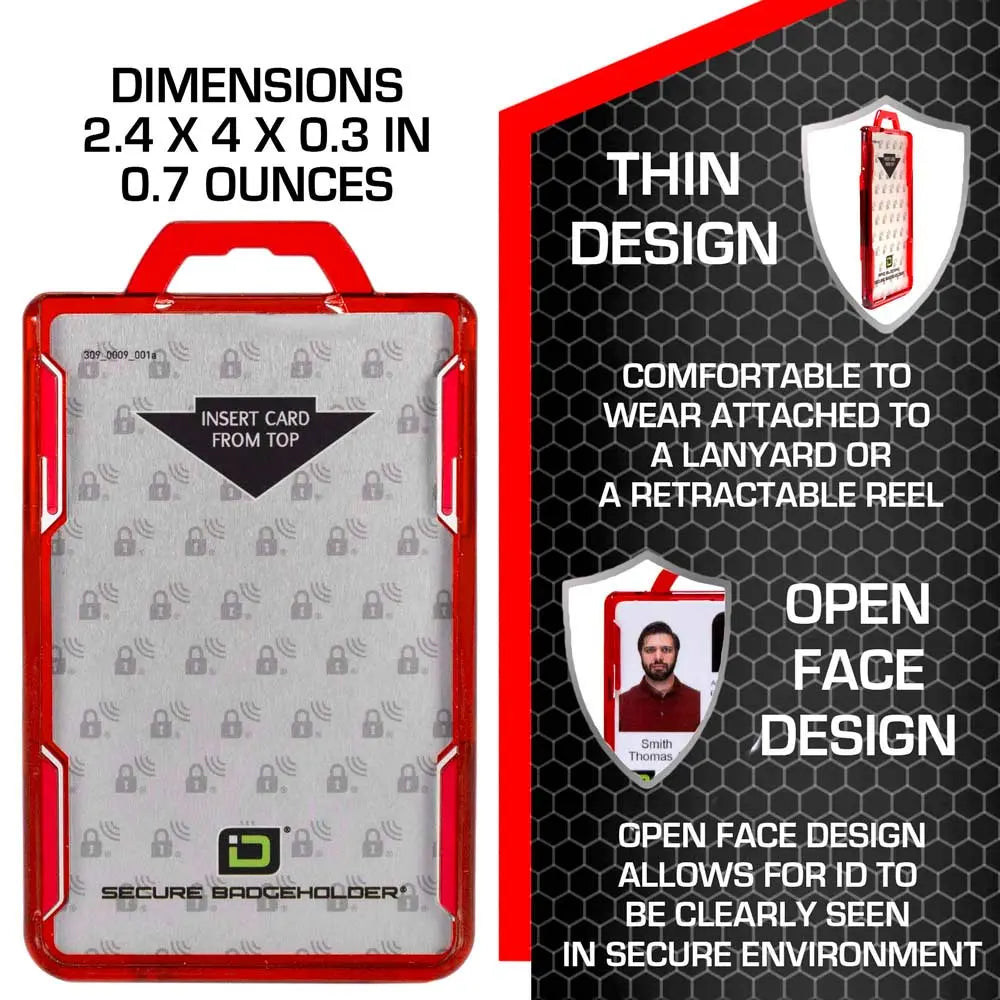 Secure Badge Holder Lite ™ Vertical 1 ID Card Holder ID Stronghold