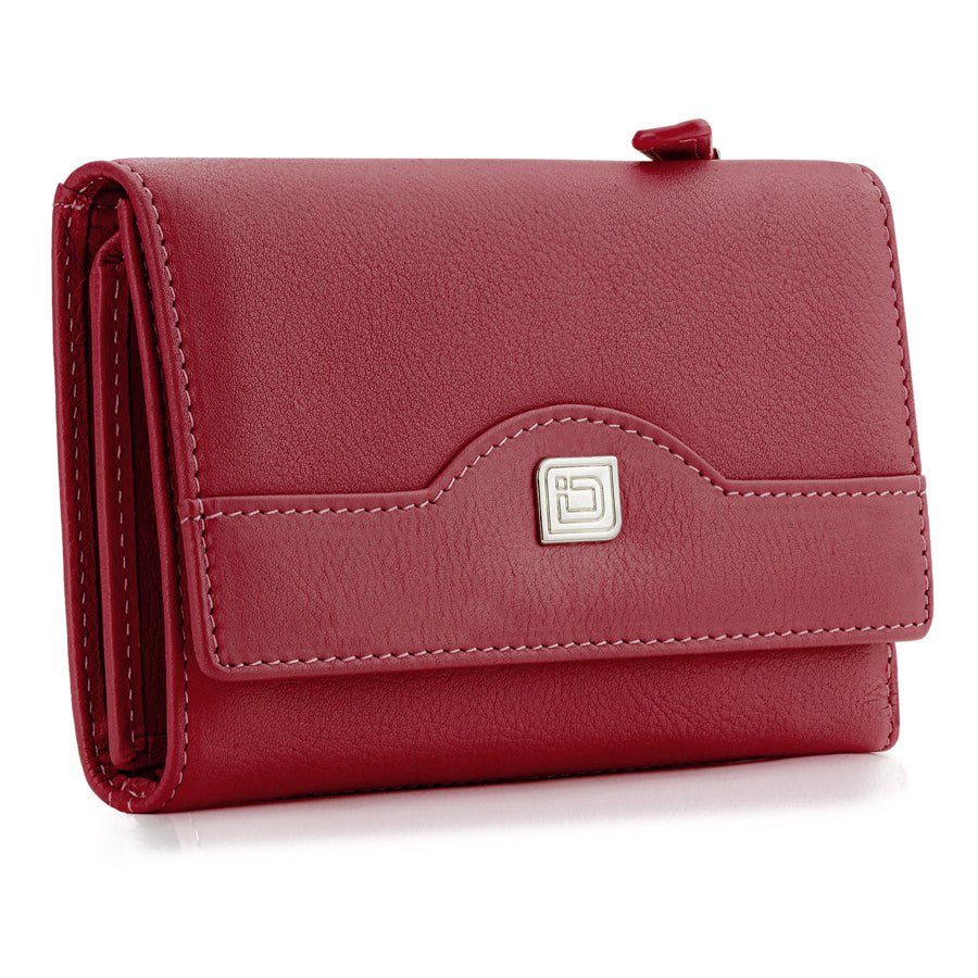 RFID Blocking Women's Leather Trifold Wallet ID Stronghold