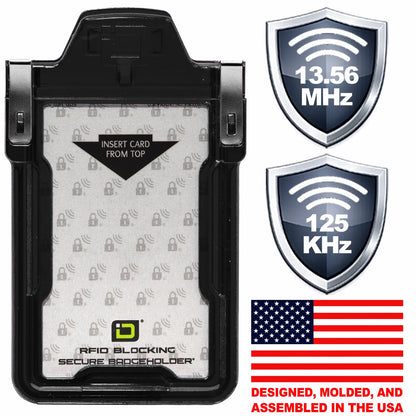 Secure Badge Holder Classic with BloxProx™ - Protects 125Khz HID Prox 1 ID Card Holder ID Stronghold