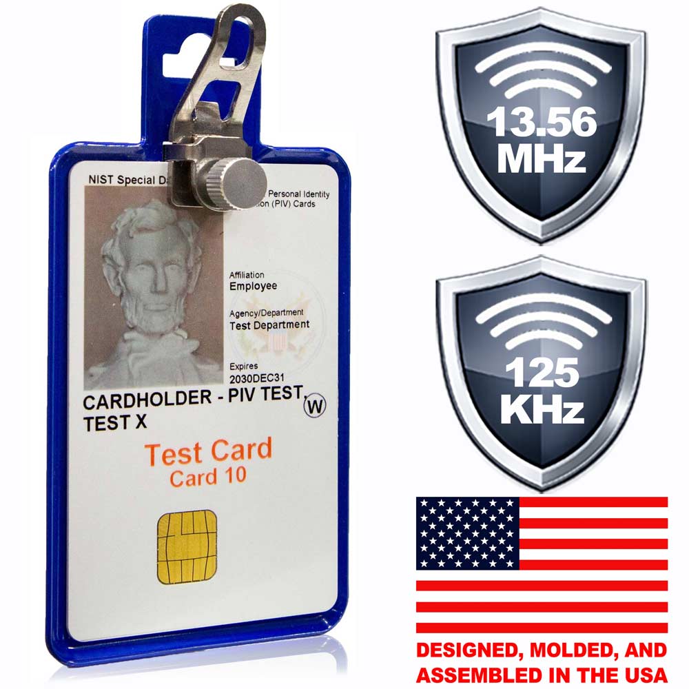 All Metal Magnetic Badge Holder - RFID Secure Badge Holder Genesis™ with BloxProx™ ID Stronghold