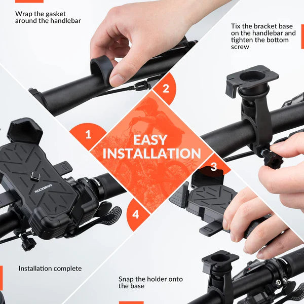 ROCKBROS Bike Phone Holder Mount Clamp 360 Rotatable Motorcycle Mount ROCKBROS US