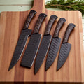 Premium Handmade Chefs Knives Set with Leather Roll Damascus Knife Store