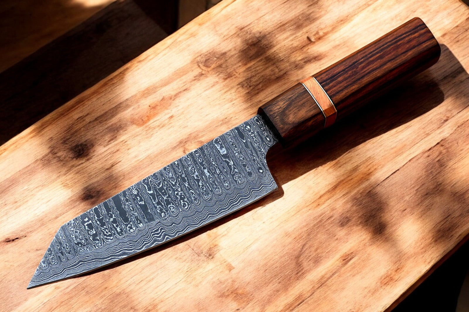 13" Custom Handmade Damascus Chef Knife with Sheath Damascus Knife Store