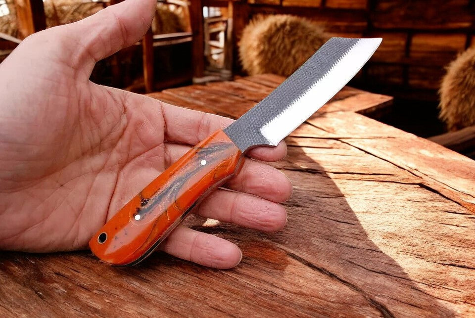 All-Season Cowboy Bull Cutter Knife – 8” Handmade Damascus Knife Store