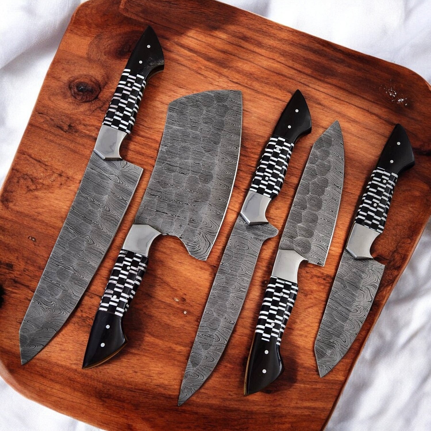 Premium Damascus Kitchen Knives Set – Epoxy Resin Handle Damascus Knife Store