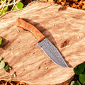 Handmade Damascus Hunting Knife – 10" with Wood Handle Damascus Knife Store