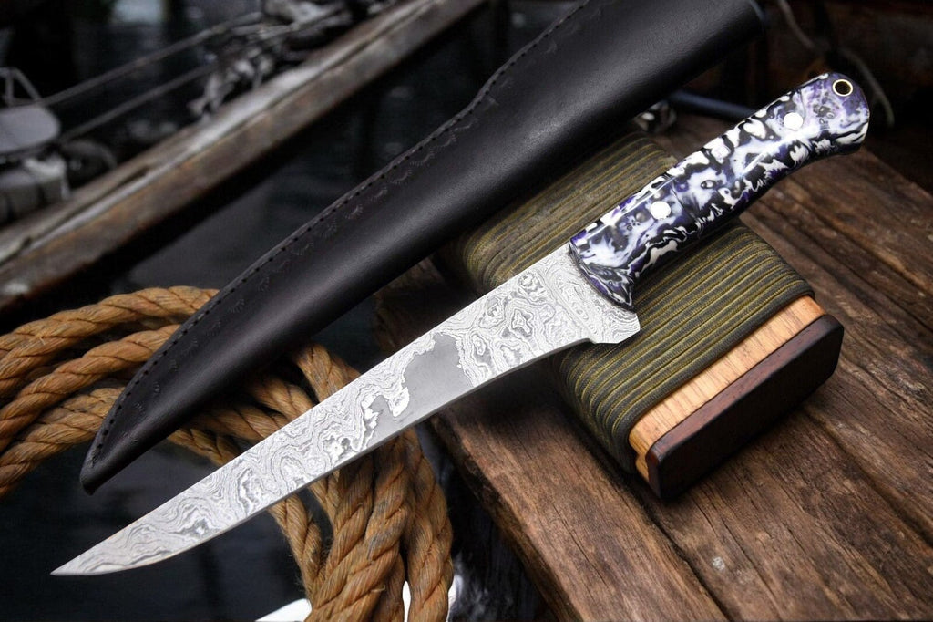 Premium Handmade Damascus Fillet Knife - 12.8" Damascus Knife Store