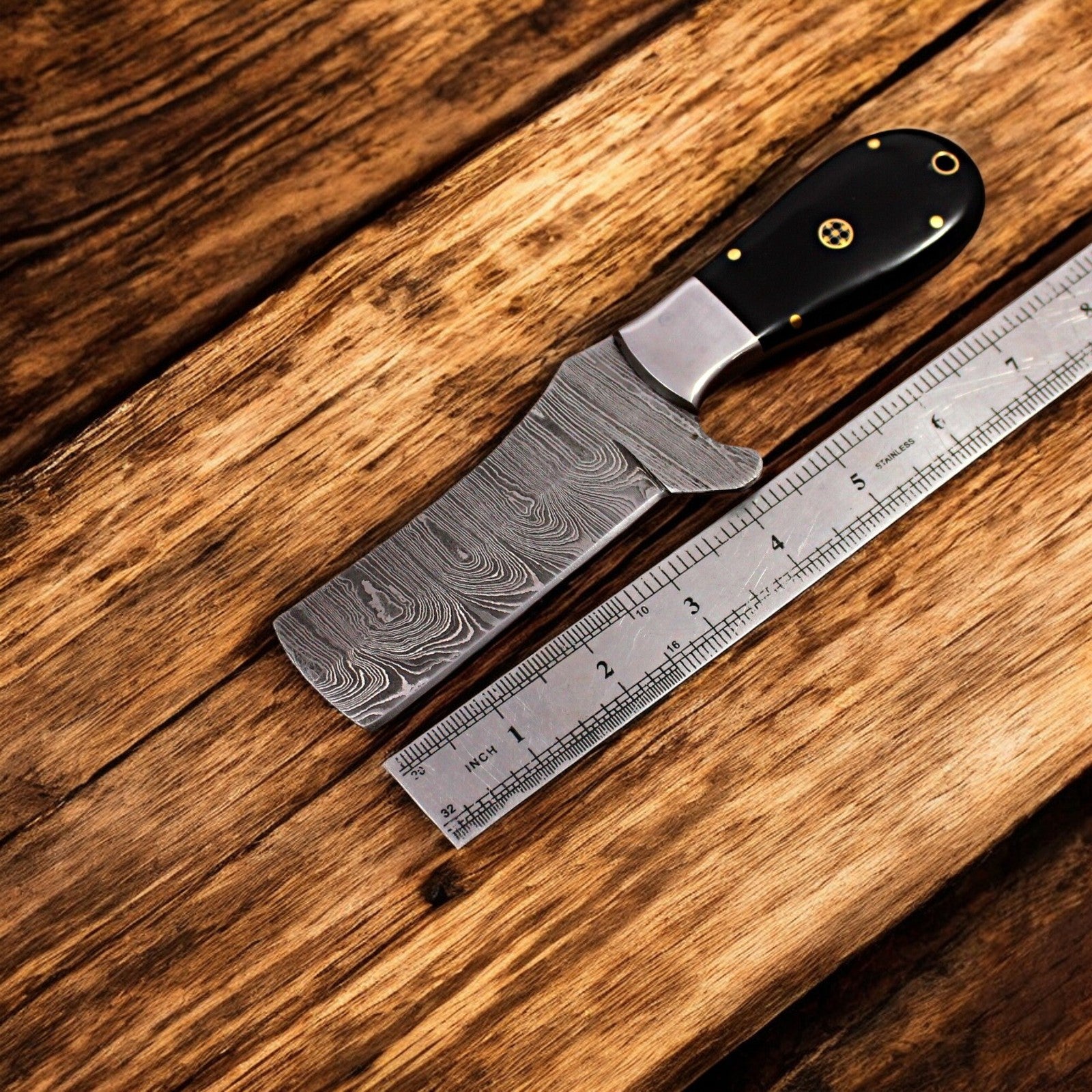 Custom Handmade Bull Cutter Knife – 8" Damascus Steel Damascus Knife Store