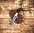 Handmade Bull Cutter Knife | Damascus Steel & Buffalo Horn Damascus Knife Store