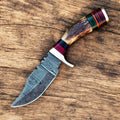 Handmade Damascus Hunting Knife with Antler Horn Handle Damascus Knife Store