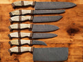 Handmade Damascus Kitchen Knives Set – Bone & Rosewood Damascus Knife Store