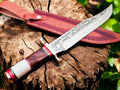 Handmade Damascus Bowie Knife – Bone & Rosewood Handle Damascus Knife Store