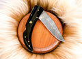 Handmade Damascus Steel Pocket Knife with Buffalo Horn Damascus Knife Store