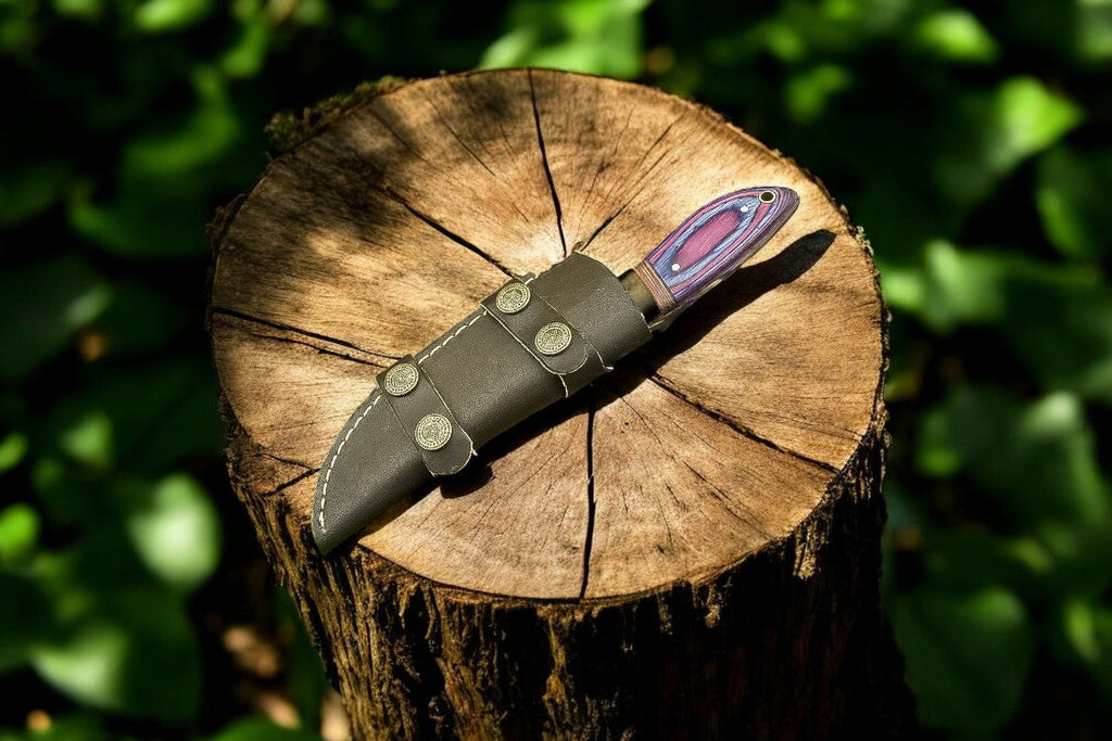 Handmade Damascus Hunting Knife with Exotic Wood Handle Damascus Knife Store