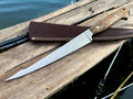 Handmade Fillet Knife with Walnut Wood Handle – 13.6" Damascus Knife Store