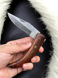 Handmade Damascus Steel Pocket Knife with Rosewood Handle Damascus Knife Store