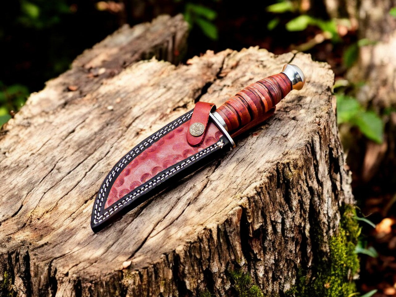 Handmade Damascus Bowie Knife – Buffalo Horn Handle Damascus Knife Store