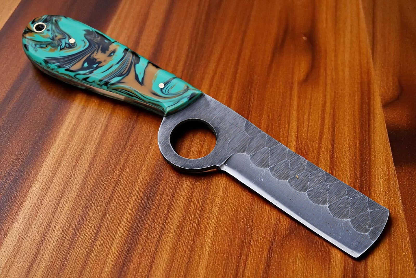 Bull Cutter knives – Resin Handle, 8" carbon Steel Damascus Knife Store