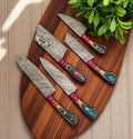 Top Rated Kitchen Knife Set – 5-Piece Full Tang Damascus Steel Damascus Knife Store