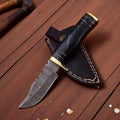 Custom Handmade Damascus Hunting Knife – 8" with Sheath Damascus Knife Store