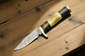 Handmade Damascus Steel Hunting Knife with Antler Horn Damascus Knife Store