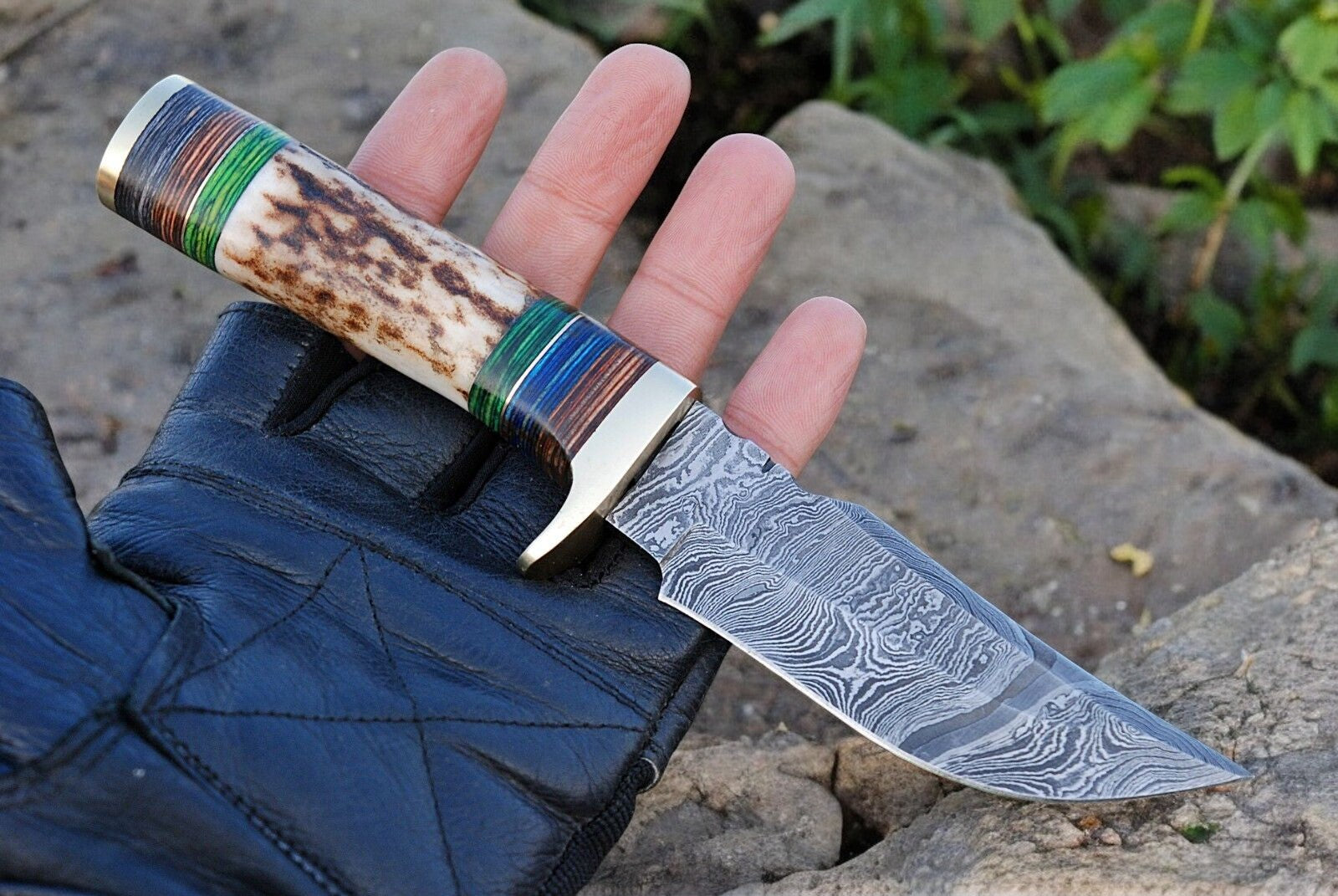 Custom Handmade Hunting Knife – Damascus Steel Blade Damascus Knife Store