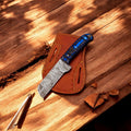 Handmade Damascus Bull Cutter Knife – 8" Exotic Wood Handle Damascus Knife Store