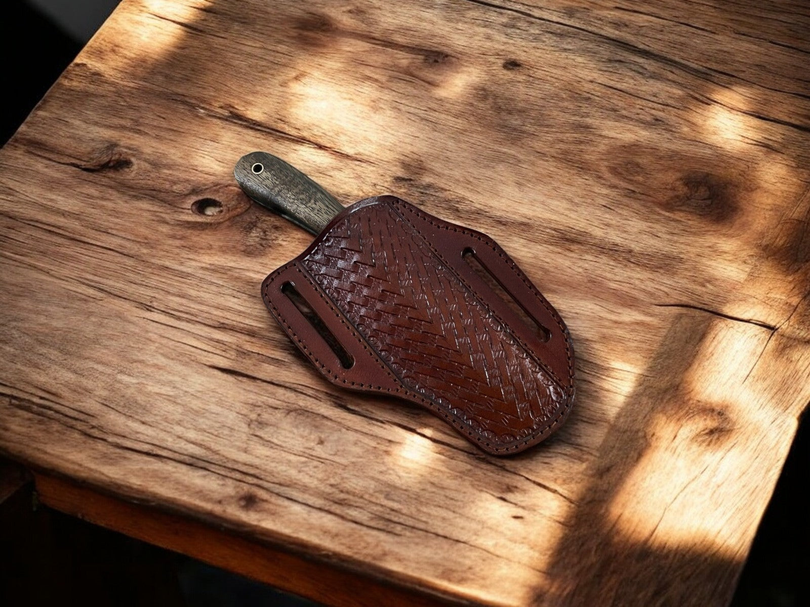 Handmade Damascus Bull Cutter Knife with Walnut Handle Damascus Knife Store