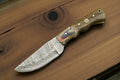 Handmade Damascus skinning Knife with Wooden Handle – 8" Damascus Knife Store