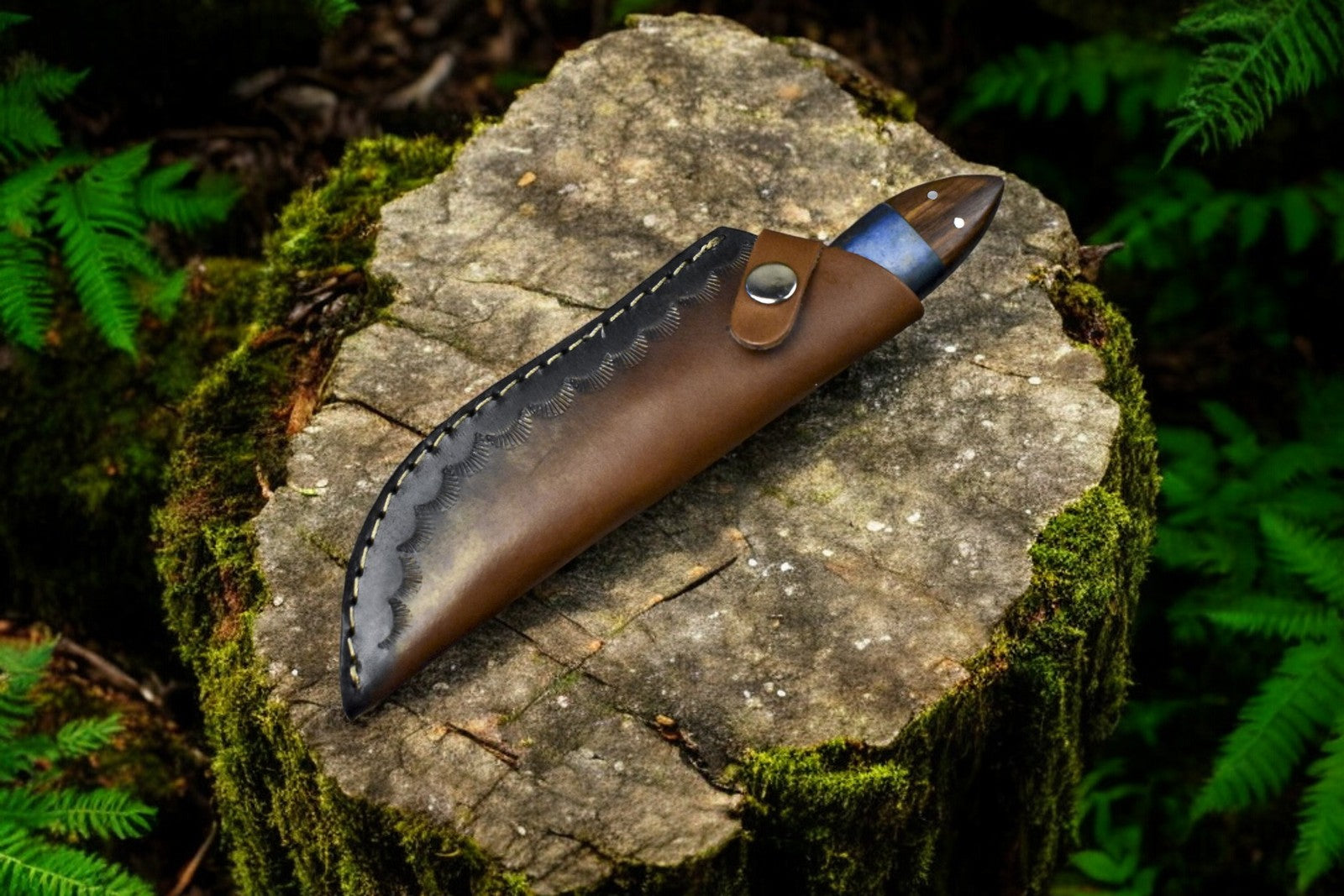 Handmade Damascus Steel Skinning Knife with Leather Sheath Damascus Knife Store