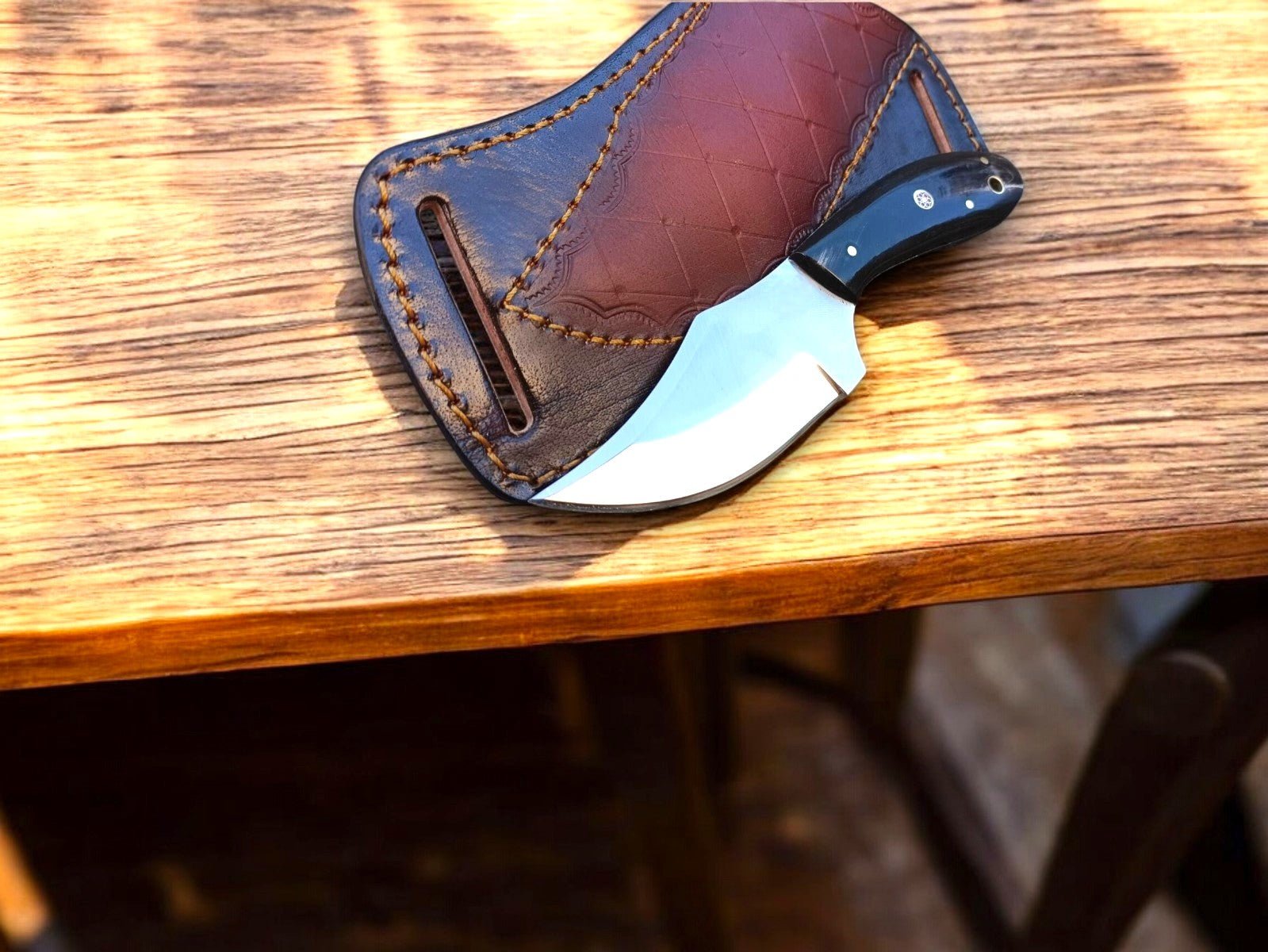 Spring Adventure Country Knife – D2 Steel Belt Blade Damascus Knife Store