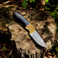 Handmade Damascus Hunting Knife – Buffalo & Antler Horn Damascus Knife Store
