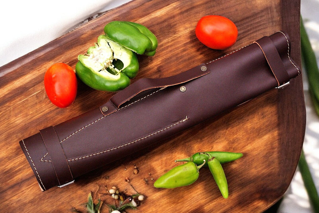 Handmade Damascus Kitchen Knives Set with Exotic Wood Handles Damascus Knife Store