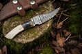 Handmade Damascus Skinning Knife – Epoxy Resin & Bone Damascus Knife Store