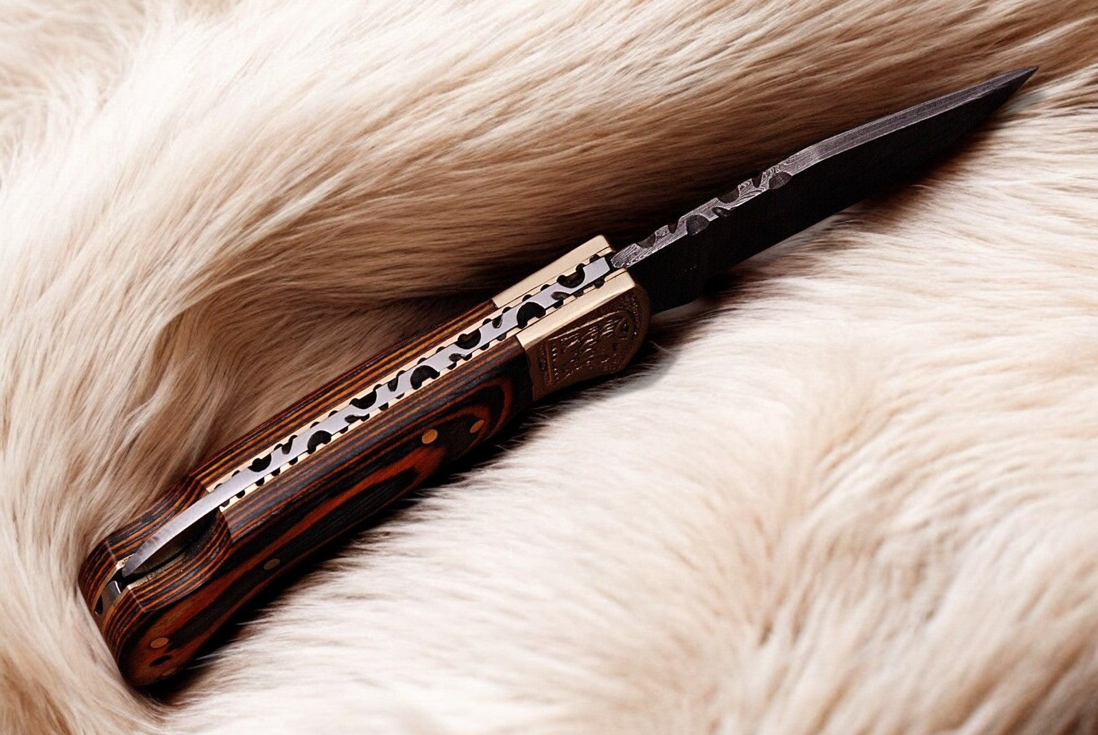 Custom Handmade Damascus Pocket Knife with Exotic Wood Handle Damascus Knife Store