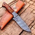 Handmade Damascus Hunting Knife with Wood Handle – 10" Damascus Knife Store