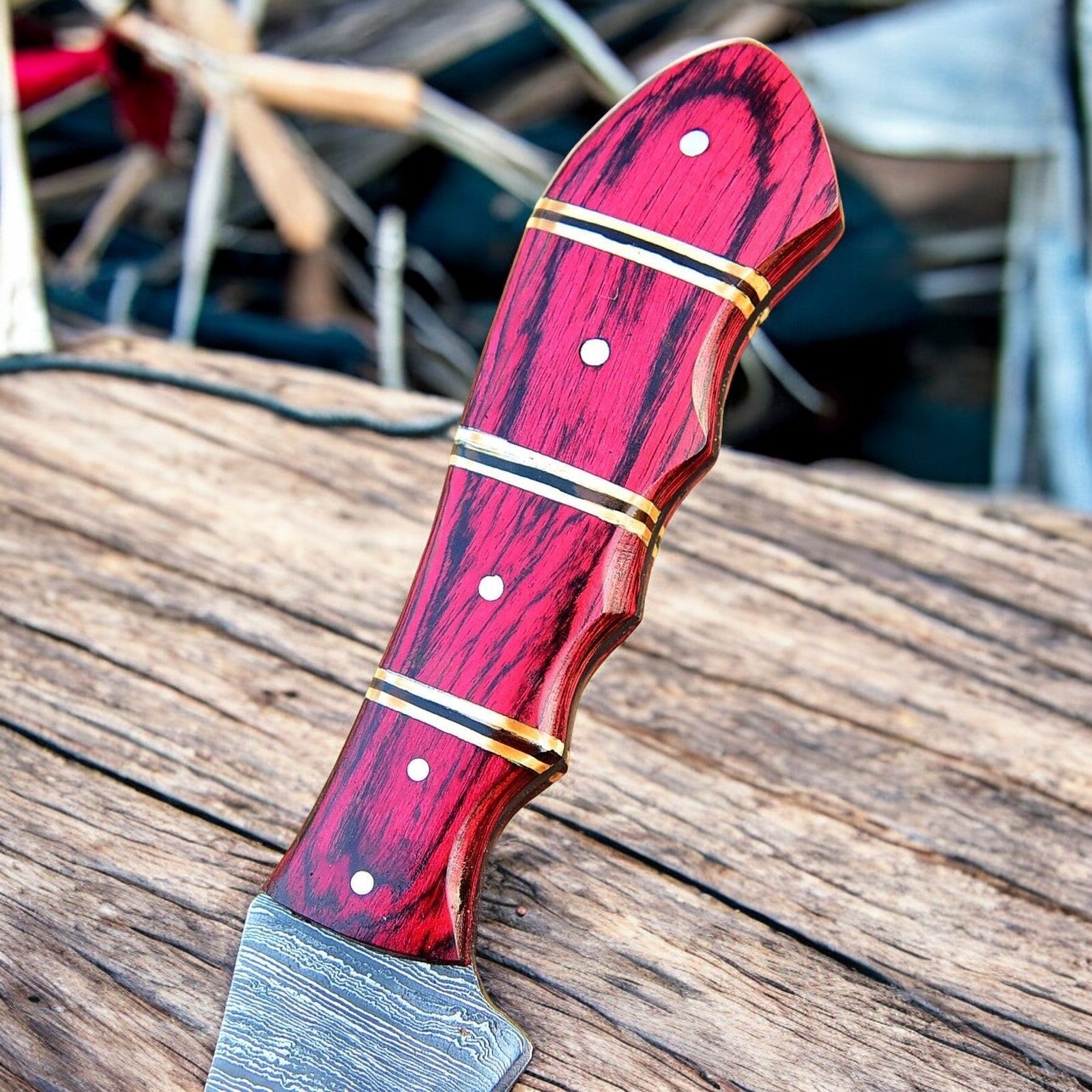 Handmade Damascus Fillet Knife – 12" with Exotic Wood Handle Damascus Knife Store