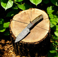 Handmade Damascus Hunting Knife – Exotic Wood Handle Damascus Knife Store