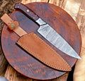 Custom Damascus Chef Knife – Rosewood Handle, 13" Damascus Knife Store