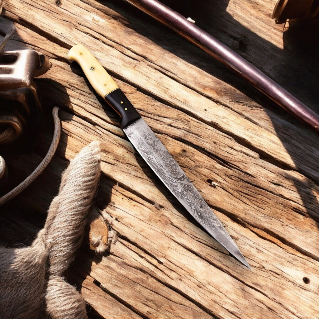Handmade Damascus Steel Fillet Knife – 6.5" Blade Damascus Knife Store