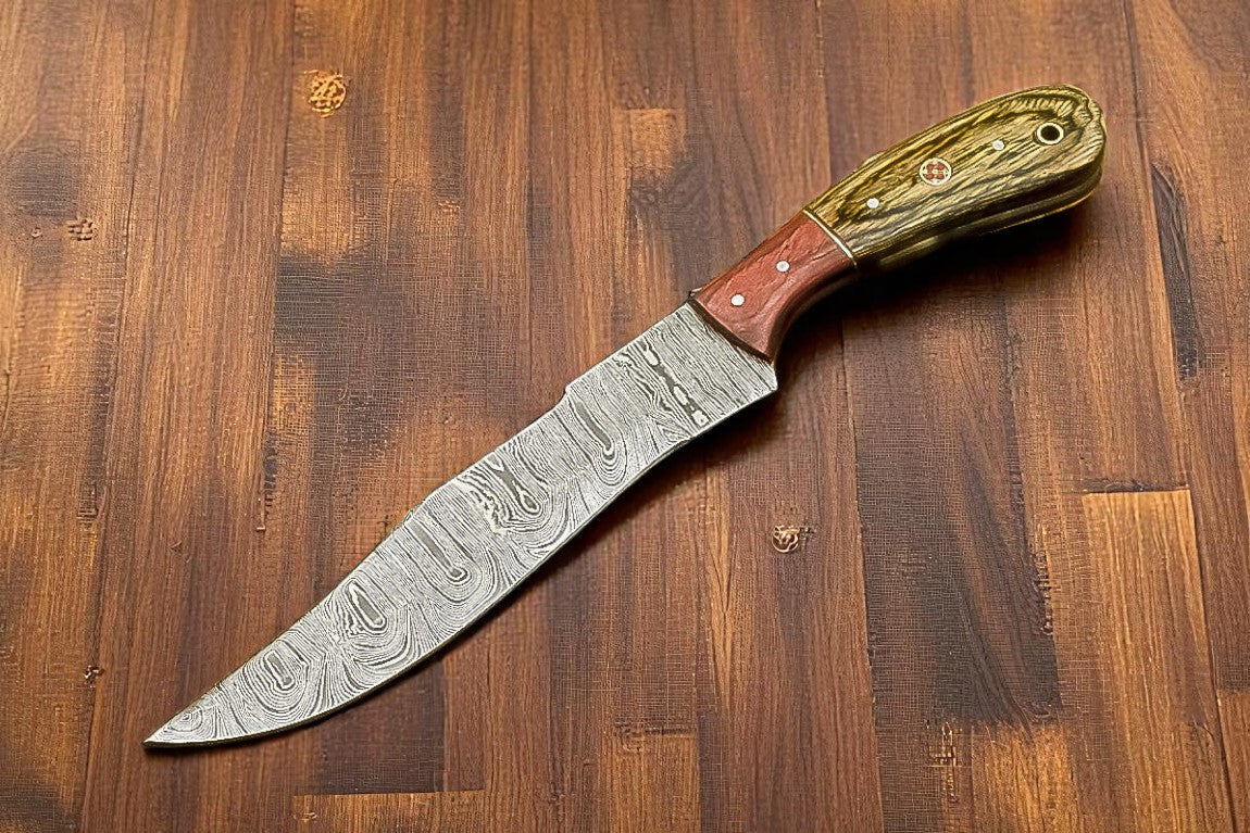 Custom Handmade Damascus Steel Hunting Knife – 10" Length Damascus Knife Store