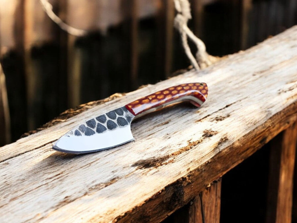Handmade Cowboy Knife – 7" File Tool Steel Blade Damascus Knife Store
