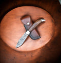Handmade Damascus Steel Pocket Knife with Rosewood Handle Damascus Knife Store