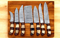 Handmade Damascus Kitchen Knives Set – Bone & Rosewood Damascus Knife Store